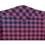 red and royal flannel back